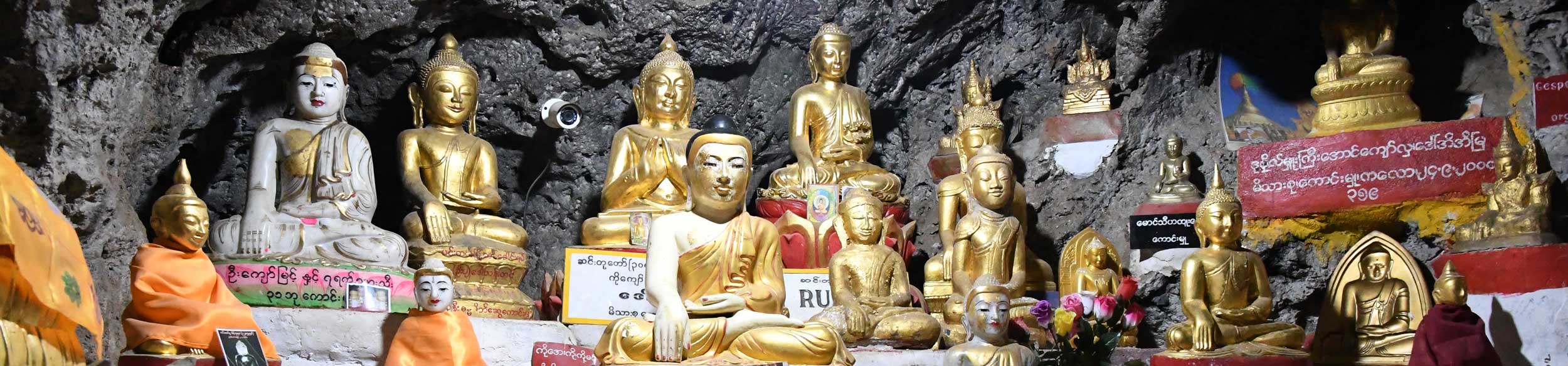 Les statues bouddhiques dans les grottes de Pindaya
