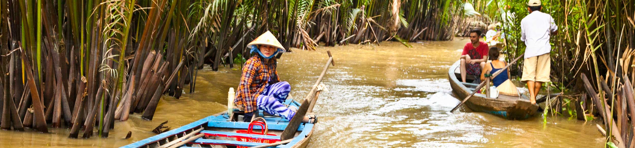 Le sampan sur le Mekong