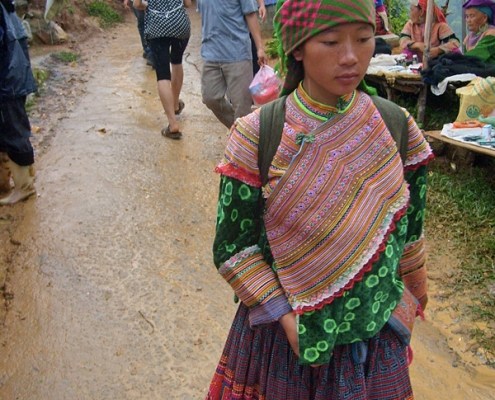Marché ethnique dans le nord au Vietnam