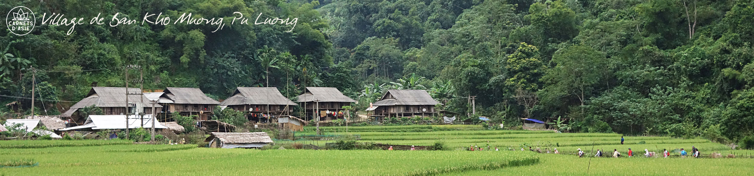 Village de Ban Kho Muong lors d'un trek dans la réserve de Pu Luong au Vietnam