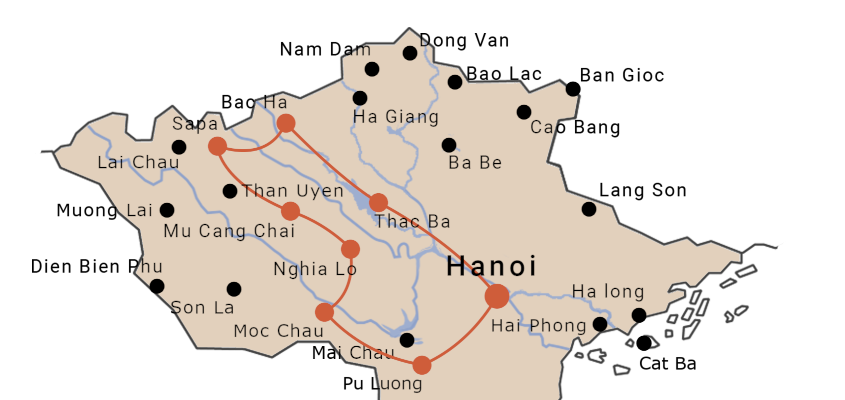 itinéraire voyage moto au Vietnam en groupe vers Sapa